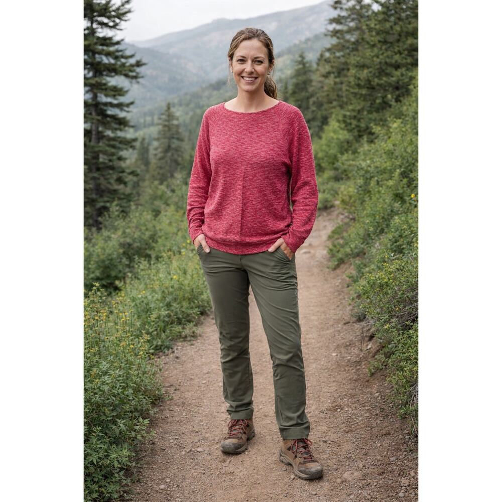The North Face Pullover Top Womens Size Large Keyhole Neck Pink Outdoor Hiking